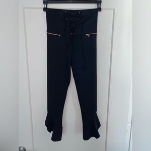 Planet Blue zipper legging with flaps on side of